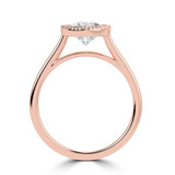 Pear Lab Created Diamond Vintage Bezel Set Open Bridge Solitaire Engagement Ring in Rose Gold (MVSLG1486-R)