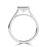 Radiant Lab Created Diamond Vintage Bezel Set Open Bridge Solitaire Engagement Ring in White Gold (MVSLG1488-W)