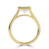 Radiant Lab Created Diamond Vintage Bezel Set Open Bridge Solitaire Engagement Ring in Yellow Gold (MVSLG1488-Y)