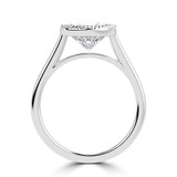 Round Lab Created Diamond Vintage Bezel Set Open Bridge Solitaire Engagement Ring in White Gold (MVSLG1489-W)