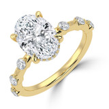 Oval Lab Created Diamond Hidden Halo Solitaire with Accents Engagement Ring in Yellow Gold (MVSLG1498-Y)
