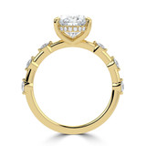Oval Lab Created Diamond Hidden Halo Solitaire with Accents Engagement Ring in Yellow Gold (MVSLG1498-Y)