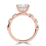 Princess Lab Created Diamond Hidden Halo Solitaire with Accents Engagement Ring in Rose Gold (MVSLG1499-R)
