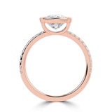 Cushion Lab Created Diamond Bezel Set Open Bridge Solitaire with Accents Engagement Ring in Rose Gold (MVSLG1500-R)