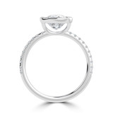 Cushion Lab Created Diamond Bezel Set Open Bridge Solitaire with Accents Engagement Ring in White Gold (MVSLG1500-W)