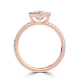 Oval Lab Created Diamond Bezel Set Open Bridge Solitaire with Accents Engagement Ring in Rose Gold (MVSLG1502-R)