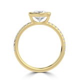 Oval Lab Created Diamond Bezel Set Open Bridge Solitaire with Accents Engagement Ring in Yellow Gold (MVSLG1502-Y)