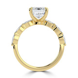 Emerald Lab Created Diamond Shared Prong Solitaire with Accents Engagement Ring in Yellow Gold with Marquise Accents (MVSLG1504-Y)