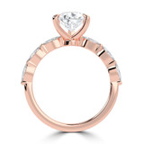 Pear Lab Created Diamond Shared Prong Solitaire with Accents Engagement Ring in Rose Gold with Marquise Accents (MVSLG1505-R)