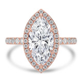 Marquise Lab Created Diamond 6-Prong Open Bridge Rollover Halo Engagement Ring in Rose Gold with Hidden Halo (MVSLG1506-R)