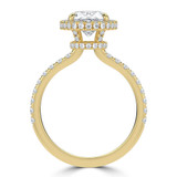 Oval Lab Created Diamond 4-Prong Open Bridge Rollover Halo Engagement Ring in Yellow Gold with Hidden Halo (MVSLG1507-Y)