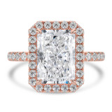 Radiant Lab Created Diamond 4-Prong Open Bridge Rollover Halo Engagement Ring in Rose Gold with Hidden Halo (MVSLG1508-R)