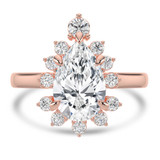 Pear Lab Created Diamond 5-Prong Cathedral Floral Halo Engagement Ring in Rose Gold (MVSLG1511-R)