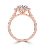 Pear Lab Created Diamond 5-Prong Cathedral Floral Halo Engagement Ring in Rose Gold (MVSLG1511-R)