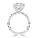 Princess Lab Created Diamond 4-Prong Solitaire with Accents Engagement Ring in White Gold (MVSLG1512-W)