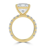 Princess Lab Created Diamond 4-Prong Solitaire with Accents Engagement Ring in Yellow Gold (MVSLG1512-Y)