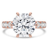 Round Lab Created Diamond 6-Prong Solitaire with Accents Engagement Ring in Rose Gold (MVSLG1513-R)