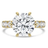 Round Lab Created Diamond 6-Prong Solitaire with Accents Engagement Ring in Yellow Gold (MVSLG1513-Y)