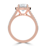 Cushion Lab Created Diamond 4-Prong Cathedral Halo Engagement Ring in Rose Gold (MVSLG1517-R)
