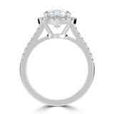 Cushion Lab Created Diamond 4-Prong Cathedral Halo Engagement Ring in White Gold (MVSLG1517-W)