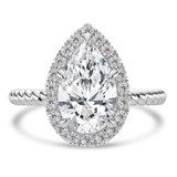 Pear Lab Created Diamond 6-Prong Twisted Rope Halo Engagement Ring in White Gold (MVSLG1520-W)