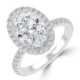 Oval Lab Created Diamond 4-Prong Halo Engagement Ring in White Gold with Hidden Accents (MVSLG1523-W)