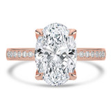 Oval Lab Created Diamond 4-Prong Tapered Solitaire with Accents Engagement Ring in Rose Gold (MVSLG1524-R)