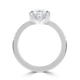 Oval Lab Created Diamond 4-Prong Tapered Solitaire with Accents Engagement Ring in White Gold (MVSLG1524-W)