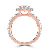 Oval Lab Created Diamond 4-Prong Open Bridge Halo Engagement Ring in Rose Gold with Hidden Accents (MVSLG1531-R)