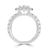 Oval Lab Created Diamond 4-Prong Open Bridge Halo Engagement Ring in White Gold with Hidden Accents (MVSLG1531-W)