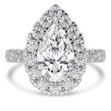 Pear Lab Created Diamond 3-Prong Open Bridge Halo Engagement Ring in White Gold (MVSLG1532-W)