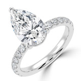 Pear Lab Created Diamond 3-Prong Solitaire with Accents Engagement Ring in White Gold (MVSLG1533-W)