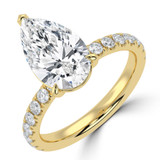 Pear Lab Created Diamond 3-Prong Solitaire with Accents Engagement Ring in Yellow Gold (MVSLG1533-Y)