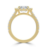 Asscher Lab Created Diamond 4-Prong Cathedral Halo Engagement Ring in Yellow Gold (MVSLG1534-Y)