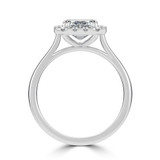 Emerald Lab Created Diamond 4-Prong Cathedral Halo Engagement Ring in White Gold (MVSLG1535-W)