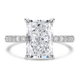 Radiant Lab Created Diamond 4-Prong Solitaire with Accents Engagement Ring in White Gold (MVSLG1537-W)
