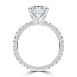 Radiant Lab Created Diamond 4-Prong Solitaire with Accents Engagement Ring in White Gold (MVSLG1537-W)