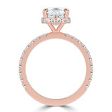 Cushion Lab Created Diamond 4-Prong Solitaire with Accents Engagement Ring in Rose Gold with Hidden Halo (MVSLG1540-R)