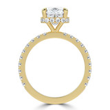 Cushion Lab Created Diamond 4-Prong Solitaire with Accents Engagement Ring in Yellow Gold with Hidden Halo (MVSLG1540-Y)