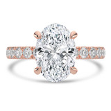 Oval Lab Created Diamond 4-Prong Solitaire with Accents Engagement Ring in Rose Gold (MVSLG1541-R)