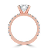 Oval Lab Created Diamond 4-Prong Solitaire with Accents Engagement Ring in Rose Gold (MVSLG1541-R)
