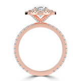Oval Lab Created Diamond 4-Prong Double Halo Engagement Ring in Rose Gold with Hidden Accents (MVSLG1542-R)