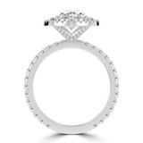 Oval Lab Created Diamond 4-Prong Double Halo Engagement Ring in White Gold with Hidden Accents (MVSLG1542-W)