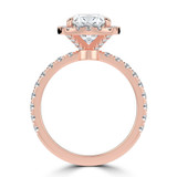 Cushion Lab Created Diamond 4-Prong Halo Engagement Ring in Rose Gold with Hidden Accents (MVSLG1543-R)
