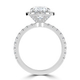 Cushion Lab Created Diamond 4-Prong Halo Engagement Ring in White Gold with Hidden Accents (MVSLG1543-W)
