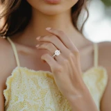 Cushion Lab Created Diamond 4-Prong Halo Engagement Ring in White Gold with Hidden Accents (MVSLG1543-W)