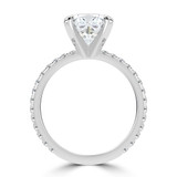 Cushion Lab Created Diamond 4-Prong Solitaire with Accents Engagement Ring in White Gold (MVSLG1545-W)