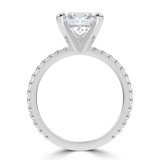 Princess Lab Created Diamond 4-Prong Solitaire with Accents Engagement Ring in White Gold (MVSLG1546-W)