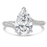 Pear Lab Created Diamond 3-Prong Bypass Solitaire with Accents Engagement Ring in White Gold (MVSLG1548-W)
