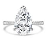 Pear Lab Created Diamond 3-Prong Tapered Solitaire with Accents Engagement Ring in White Gold (MVSLG1552-W)